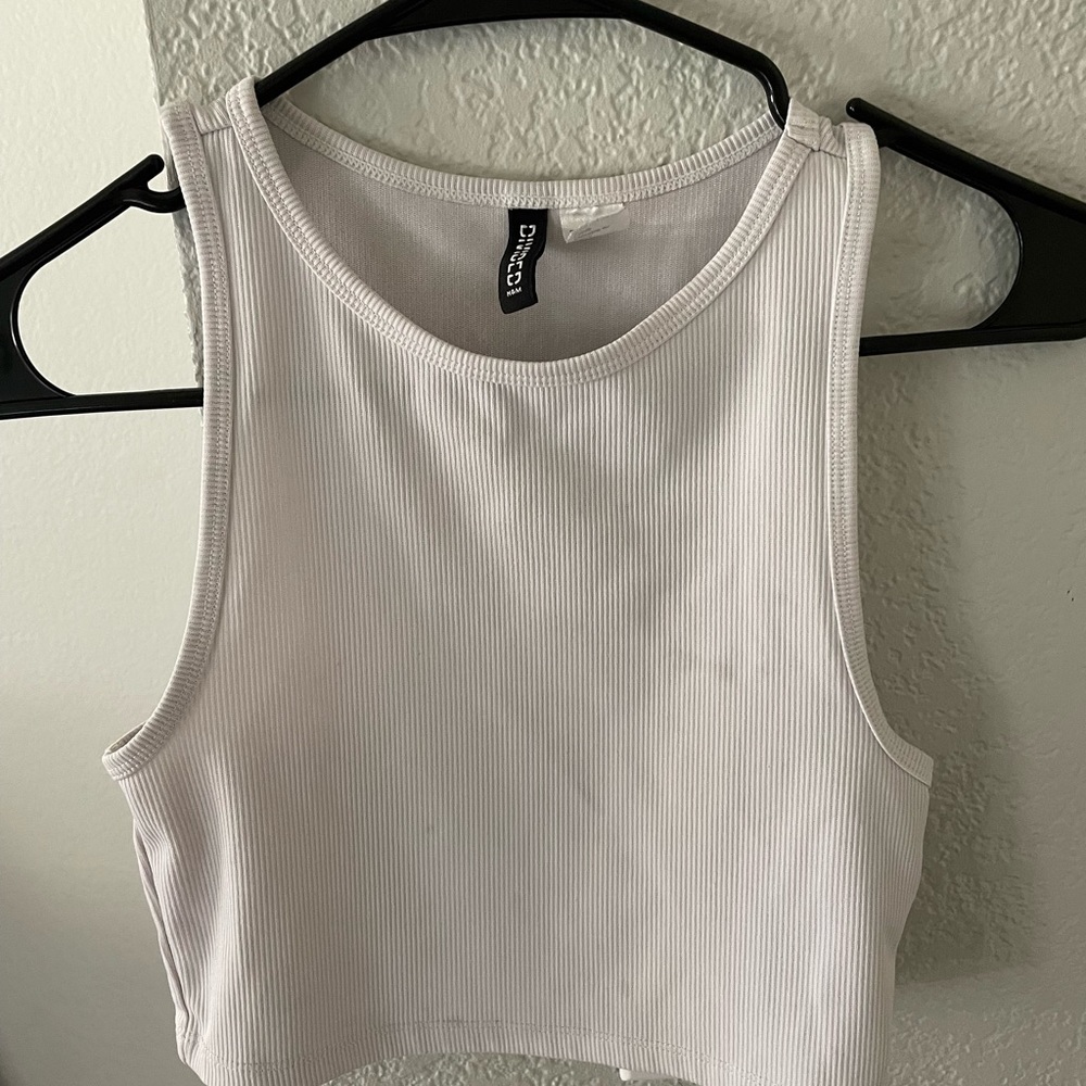 White Cropped Tank Top from H&M Size S